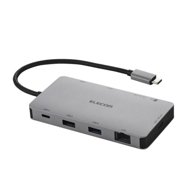USB Type-C ドッキングステーション 9-in-1 4K HDMI LAN SD PD充電 MacBook Pro Air PC対応 シルバー DST-090BP1SV(代引不可)【送料無料】