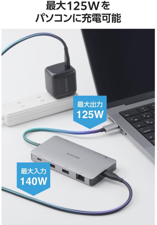 USB Type-C ドッキングステーション 9-in-1 4K HDMI LAN SD PD充電 MacBook Pro Air PC対応 シルバー DST-090BP1SV(代引不可)【送料無料】_3