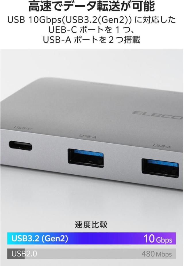 USB Type-C ドッキングステーション 9-in-1 4K HDMI LAN SD PD充電 MacBook Pro Air PC対応 シルバー DST-090BP1SV(代引不可)【送料無料】_5