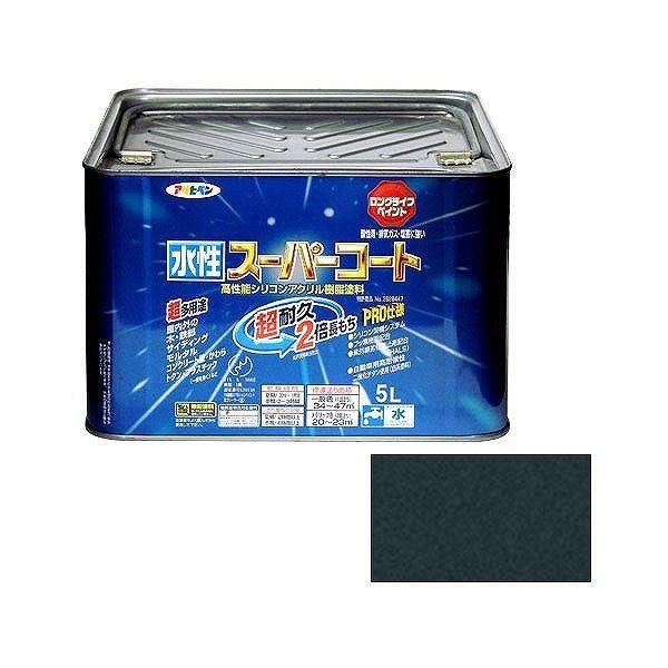 アサヒペン AP 水性スーパーコート 5L 銀黒【送料無料】