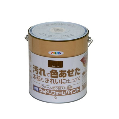 アサヒペン 水性ウッドリフォームペイント 3L (ウォルナット)(代引不可)【送料無料】の通販は 6,188円