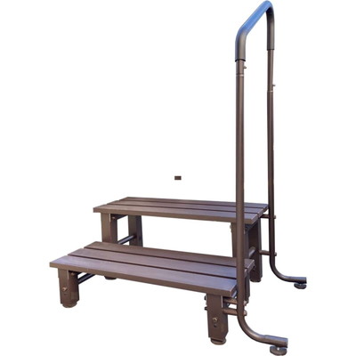 アルミス 手すり付きステップ踏み台2段 ATS-2DBW(代引不可)【送料無料】の通販は 12,602円