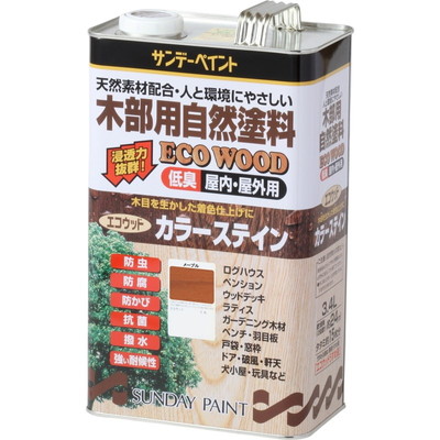 サンデーペイント エコウッドカラーステイン メープル 3400ml #255023(代引不可)【送料無料】の通販は