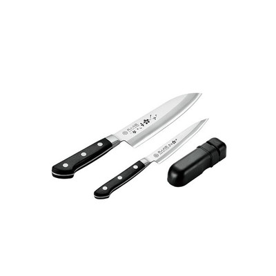 よこやま 燕人の匠[桜吟] 三徳包丁165mm&ペティナイフ130mm&シャープナー ETO-1501(代引不可)【送料無料】の通販は