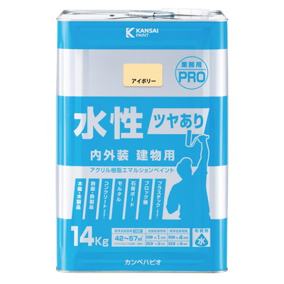 カンペハピオ 水性ツヤあり建物用PRO アイボリー 14K #00447650073140(代引不可)【送料無料】
