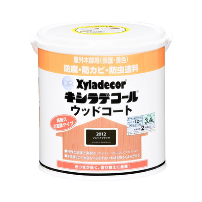 カンペハピオ 水性キシラデコール ウッドコート ジェットブラック 3.4L #00097670390000(代引不可)【送料無料】