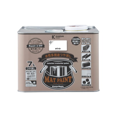 カンペハピオ マットペイント ホワイト 7L(代引不可)【送料無料】の通販は 6,732円