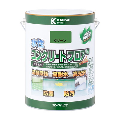 カンペハピオ 水性コンクリートフロア用 グリーン 3.4L #00467654111034(代引不可)【送料無料】の通販は