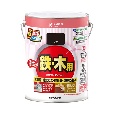 カンペハピオ 油性ウレタンガード くろ 3L #00037640021030(代引不可)【送料無料】