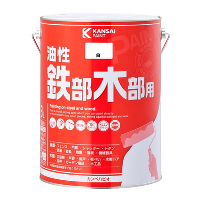 カンペハピオ 油性鉄部・木部用 白 3L #00047640011030(代引不可)【送料無料】の通販は 5,355円