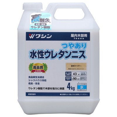 和信ペイント 和信 #941851 水性ウレタンニス 透明クリヤー 4kg(代引不可)【送料無料】の通販は 8,152円