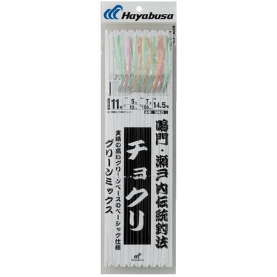 HAYABUSA チョクリ グリーンミックス 10本鈎 SD825 10号 ハリス4 SD825-10-4(代引不可)