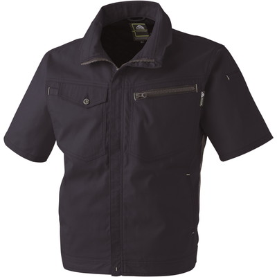 中国産業 Cs 2907-819-6L 半袖メッシュブルゾン 紺黒6L #2907-819-6L(代引不可)【送料無料】の通販は