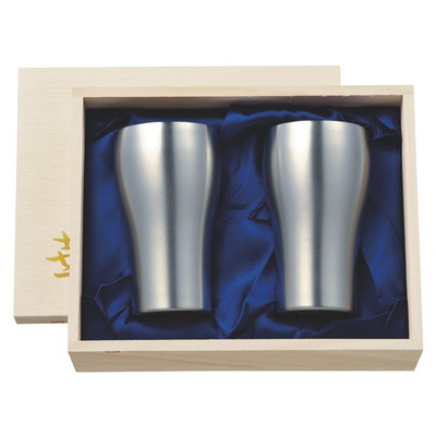 田辺金具 華 タンブラー 200ml 艶消し 桐箱2ヶセット(代引不可)【送料無料】の通販は