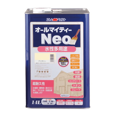 アトムサポート 水性オールマイティーネオ14Lアイボリー(代引不可)【送料無料】の通販は