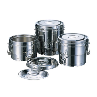 赤川器物製作所 18-8 目盛付二重食缶 8L #14008(代引不可)【送料無料】の通販は