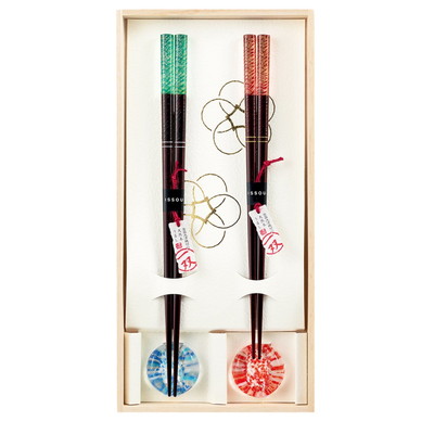 イシダ 一双 桐箱箸置付夫婦箸 潮風 39352(代引不可)【送料無料】の通販は