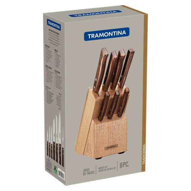 TRAMONTINA(トラモンティーナ) ナイフカトラリー 8pc(ナイフ7本+収納具付き) 22299/026(代引不可)【送料無料】の通販は