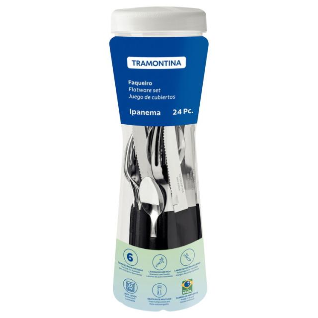 TRAMONTINA(トラモンティーナ) イパネマ テーブルウェア 24pc ブラック 23399/091(代引不可)【送料無料】の通販は