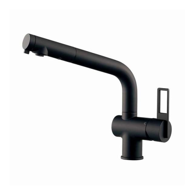 カクダイ　シングルレバー混合水栓　ブラック カクダイ 183-355-Dシングルレバー混合栓 マットブラック〔GB