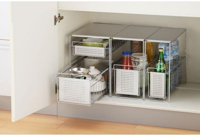 ヨシカワ/シンク下収納 シンク下スライド収納 1段 幅20cm / 日本製 ヨシカワ シンク下収納 シンク下スライド収納 1段 幅20cm