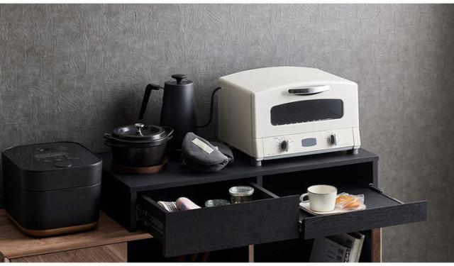 レンジ下スライドテーブル 引き出し付 ブラックRDS-0280SL-BK RDS-0280SL-BK(代引不可)【送料無料】_3
