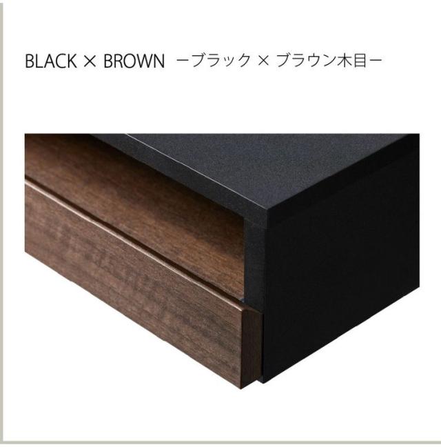 レンジ下スライドテーブル 引き出し付 ブラック×ブラウンRDS-0280SL-BDB RDS-0280SL-BDB(代引不可)【送料無料】_6