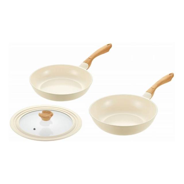 よこやま フライパン26cm&amp;いため鍋28cm 24・26・28兼用ガラス蓋付 VLIH-1500S(代引不可)【送料無料】