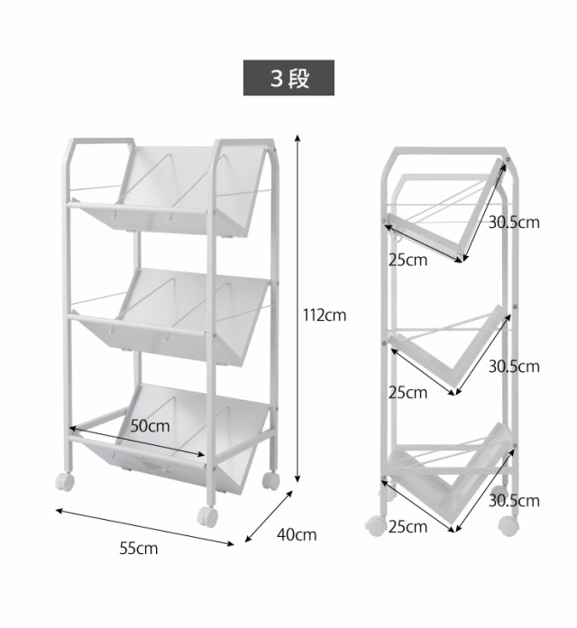 ファイルワゴン 3段 ホワイト ワゴン 収納 収納ケース リビング オフィス 本棚 ラック 棚 書棚 書類 ファイル(代引不可)【送料無料】の通販はau  PAY マーケット - リコメン堂インテリア館 | au PAY マーケット－通販サイト