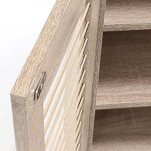 ルーバーシューズボックス（オープントップ） ホワイトオーク 組立品