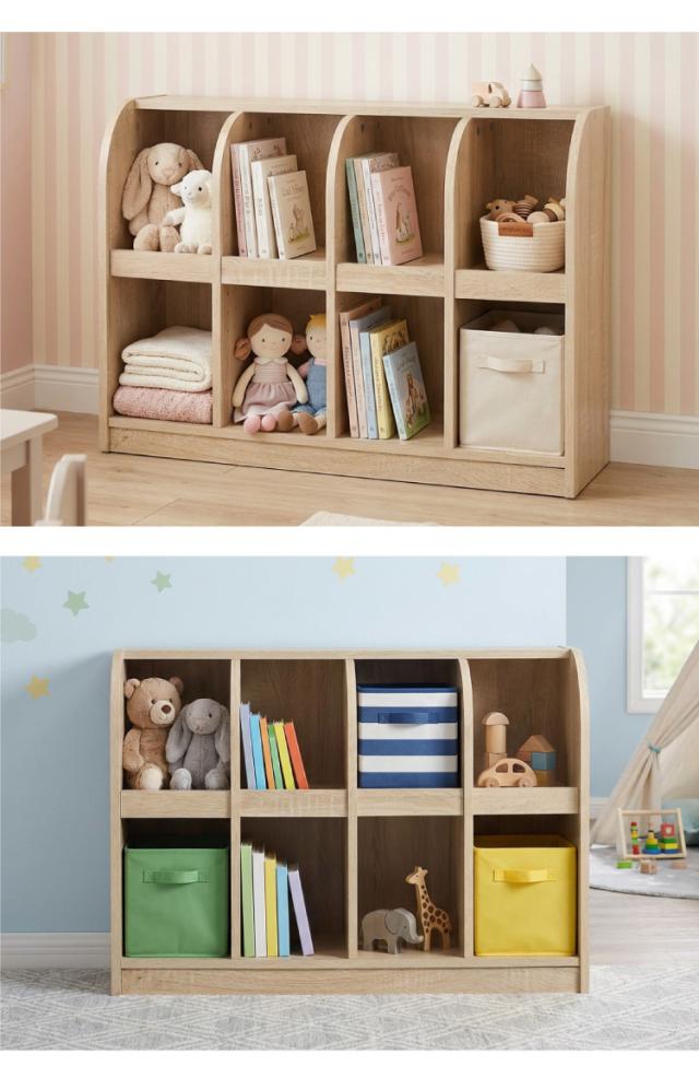 おもちゃ収納ラック おもちゃ 幅86.5cm 木製 可動棚 キャスター付き 子ども部屋 絵本 ラック 収納 おしゃれ かわいい 2段 おもちゃ収納棚 オープンラック トイボックス おもちゃ収納【送料無料】_2