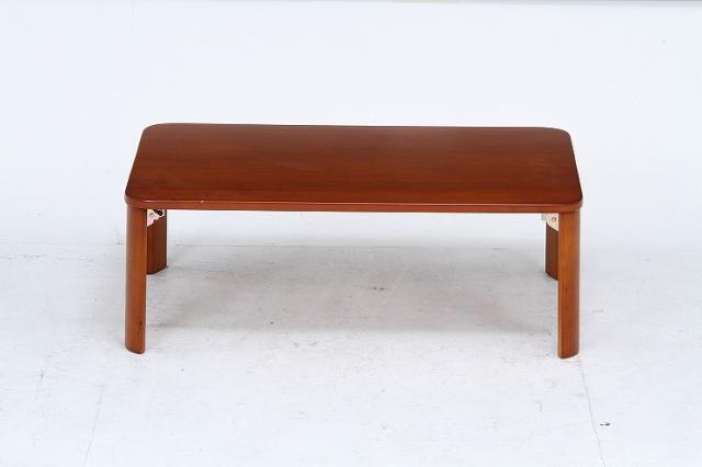 折脚ローテーブル W900×D600×H320mm MDF(突板ラバーウッド) おしゃれ ブラウン(代引不可)【送料無料】_1