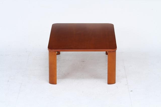 折脚ローテーブル W900×D600×H320mm MDF(突板ラバーウッド) おしゃれ ブラウン(代引不可)【送料無料】_2