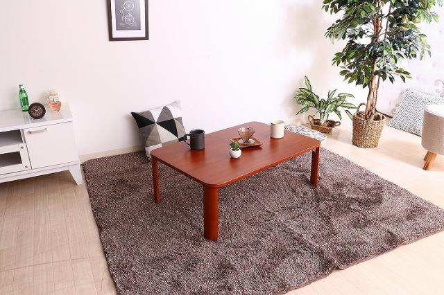折脚ローテーブル W900×D600×H320mm MDF(突板ラバーウッド) おしゃれ ブラウン(代引不可)【送料無料】_7