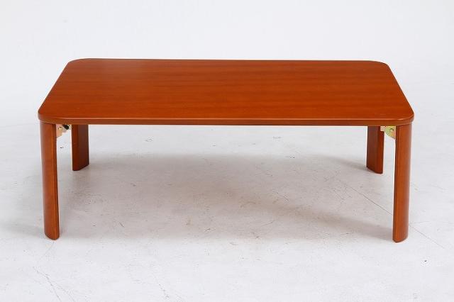 折脚ローテーブル W1050×D750×H320mm MDF(突板ラバーウッド) おしゃれ ブラウン(代引不可)【送料無料】_1