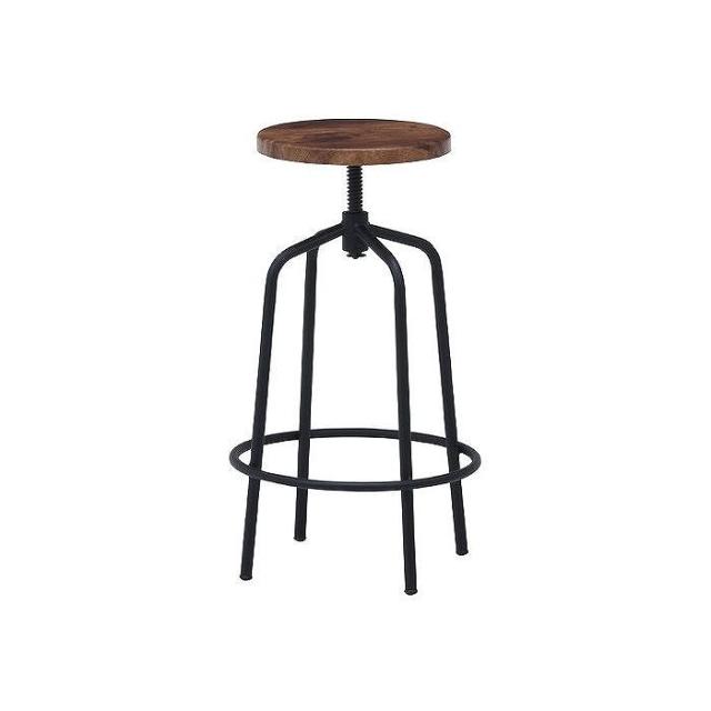 バースツール ラウンド W400×D400×H600~690mm 600~690mm MDF PVC スチール おしゃれ 収納(代引不可)【送料無料】