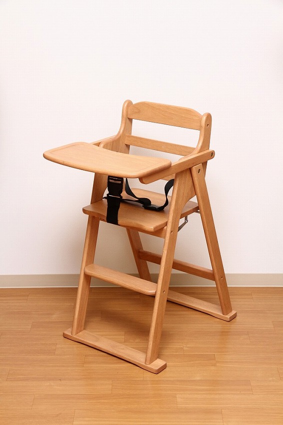 木製折り畳みベビーチェアー W430×D630×H830mm ラバーウッド おしゃれ ナチュラル(代引不可)【送料無料】_7