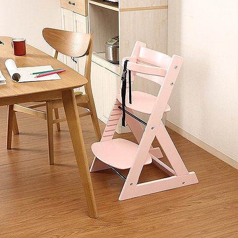 ベビーチェア グローアップチェアー W450×D505×H785mm 積層合板 おしゃれ ペールピンク(代引不可)【送料無料】の通販は 8,058円
