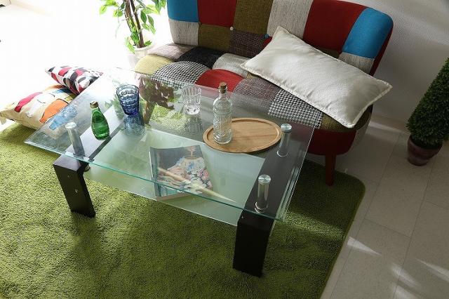 センターテーブル フォーカス W1000×D600×H450mm 強化ガラス スチール おしゃれ ダークブラウン(代引不可)【送料無料】_3