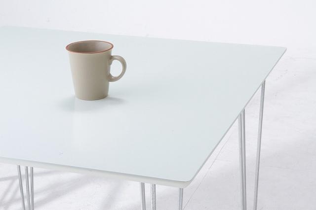 ダイニングテブル W750×D750×H720mm MDF スチール おしゃれ ホワイト(代引不可)【送料無料】_4