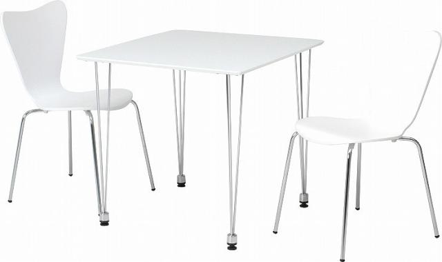 ダイニングテブル W750×D750×H720mm MDF スチール おしゃれ ホワイト(代引不可)【送料無料】_6