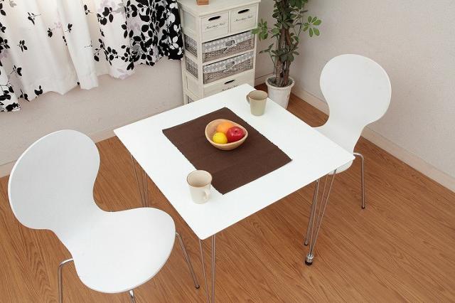 ダイニングテブル W750×D750×H720mm MDF スチール おしゃれ ホワイト(代引不可)【送料無料】_7