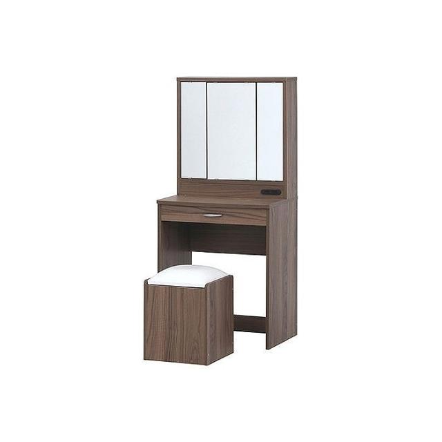 ドレッサー(三面鏡) スツール付き W600×D390×H1300mm おしゃれ 収納