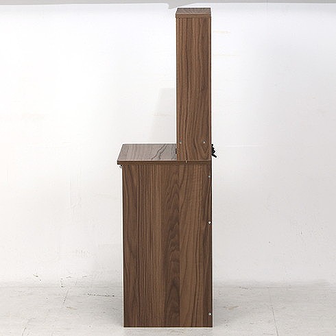 ドレッサー（三面鏡） スツール付き ミディアムブラウン 組立品 ドレッサー(三面鏡) スツール付き W600×D390×H1300mm おしゃれ 収納