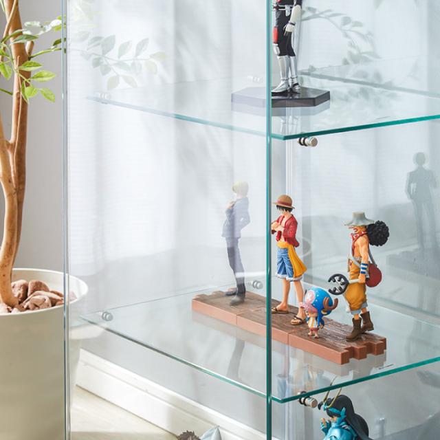 ガラスコレクションケース フィギュアケース 3段 クリア 全面ガラス 幅