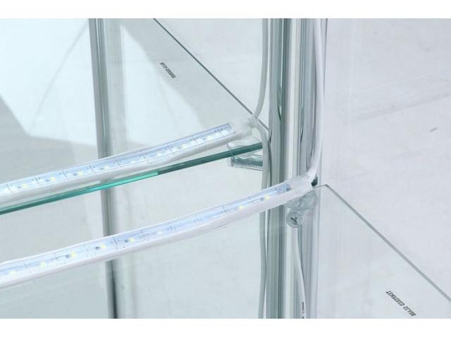 ガラスコレクションケース 4段(背面ミラー) LED ブラック 幅42.5cm 奥行36.5cm 高さ162cm(代引不可)【送料無料】_10