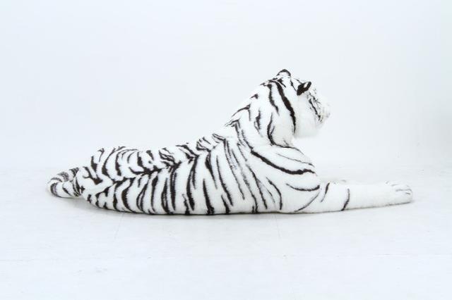 ホワイトタイガー 人形 ホワイト 幅90×奥行70×高さ57cm ポリエステル