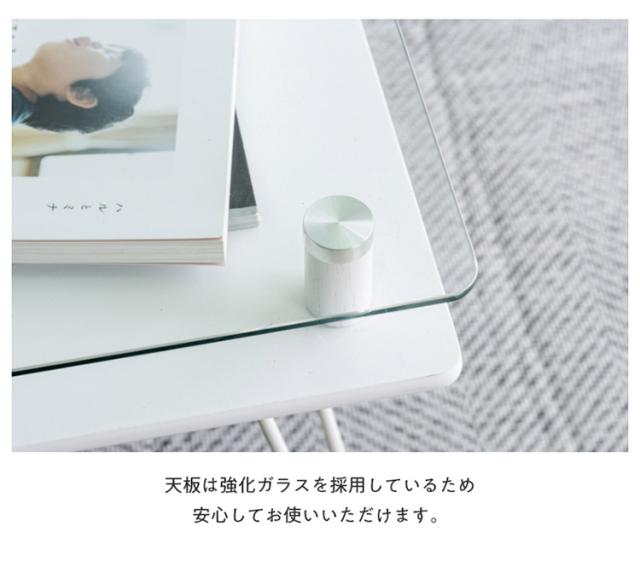 折りたたみテーブル センターテーブル ローテーブル 強化ガラス天板 見せる収納 折れ脚テーブル 省スペース ディスプレイ シンプル 北欧(代引不可)【送料無料】_5