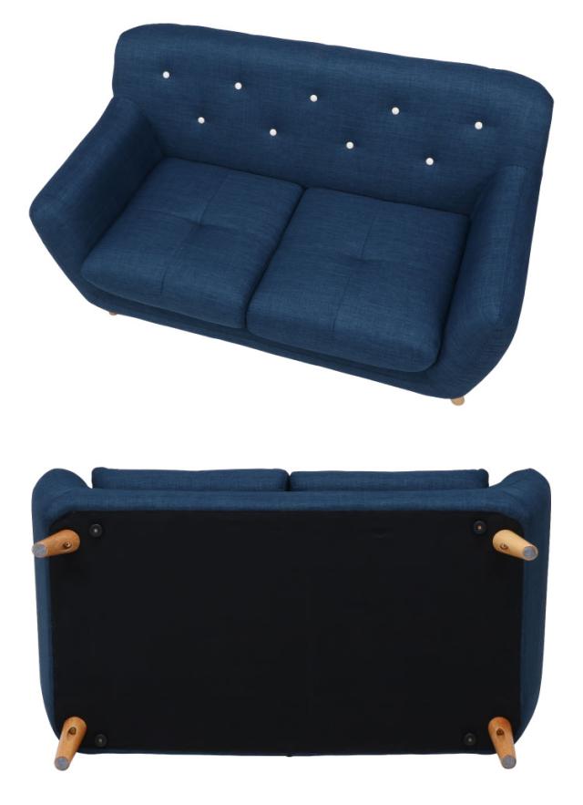 ソファ 2人掛け 幅134 パッチワーク おしゃれ 北欧 ファブリック カフェ ソファー sofa 二人掛け 2P ローソファ フロアソファ かわいい(代引不可)【送料無料】_16