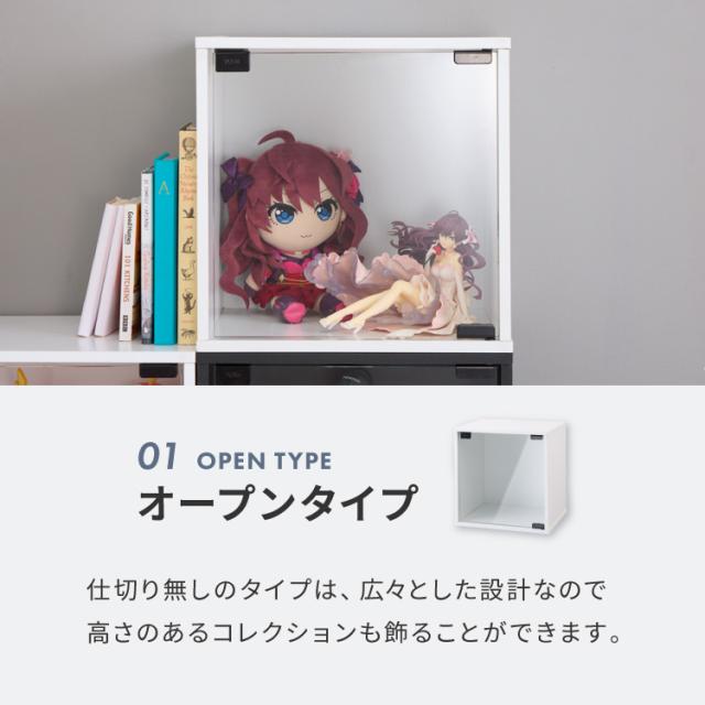 ガラスキューブボックス コレクションケース ガラス扉 横開き